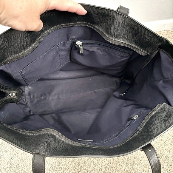 Tumi Sinclair Nora Tote Bag in Pebbled Black Double Handles Shoulder Purse - Picture 7 of 9